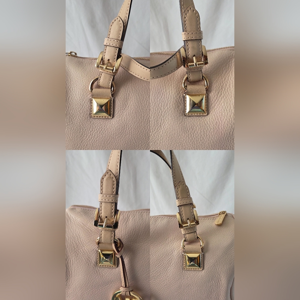Michael Kors Pebble Leather Blush Grayson Satchel Handbag - Picture 8 of 16